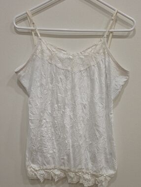 Maurices White Lace-Trim Camisole